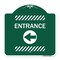 Signmission Designer Series Sign-Entrance Left Arrow, Green & White Aluminum Sign, 18" H, GW-1818-23964 A-DES-GW-1818-23964 - alternate 1